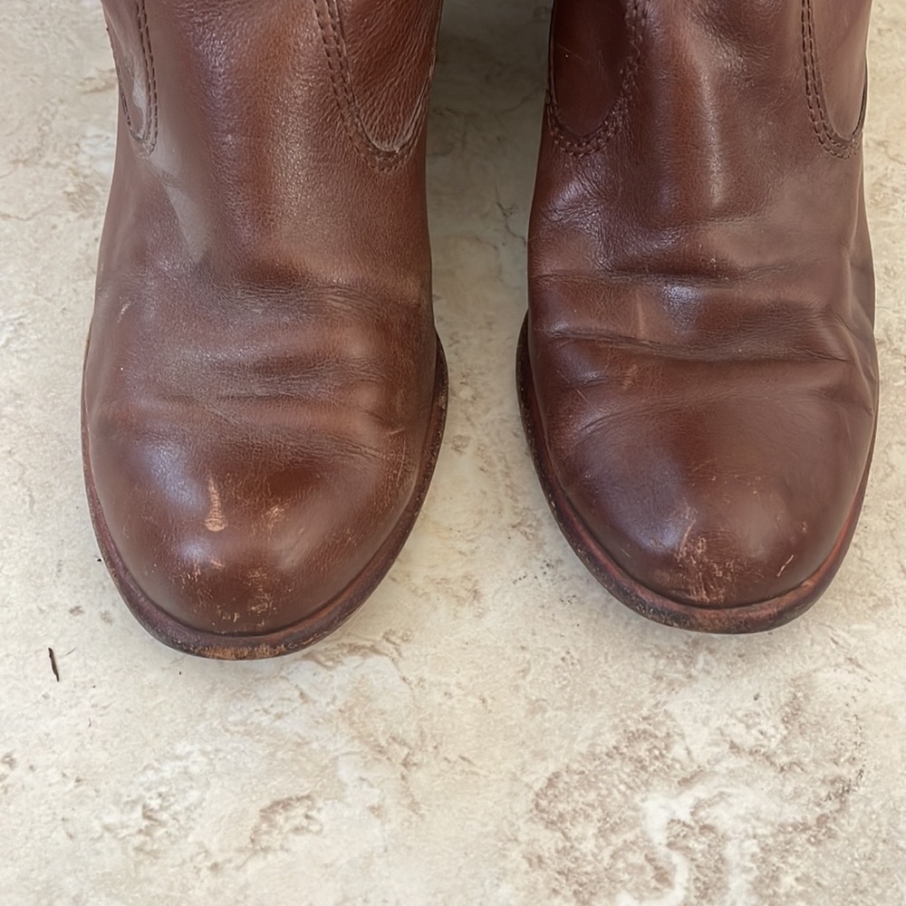Coach - fayth tan leather boots - Picture 2 of 12